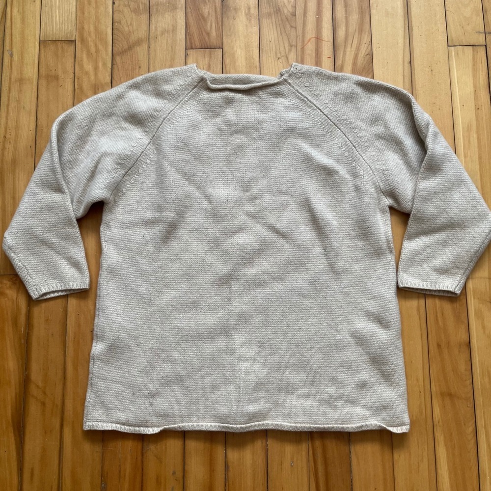 Zanone 100% Cashmere Sweater Beige Crew Neck Long Sleeve Size 42 IT / medium